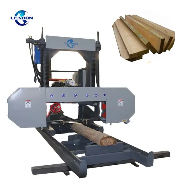 LEABON Wood Board Manufacturing Machine Horizontal Mobile Band Sawmill for sale