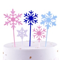 Backdekoration Plastik Rechteckige Aufsätze Schneeflocken Geburtstagsparty Dessert-Aufkleber für Teenager