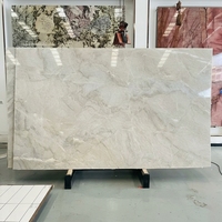 Dalles de quartzite blanc Taj Mahal du Brésil, pierre veinée de luxe moderne pour dessus de table, comptoirs de cuisine et îlots