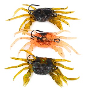 Ventas calientes 32,5G Gancho doble Realista Bonic Walking Hundimiento Cangrejos Cebo de plástico suave Cangrejo Señuelo Señuelos de pesca de agua salada - Product Image 1