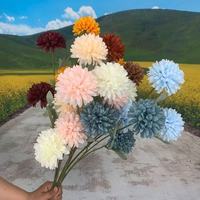 Handgemaakte 5-koppige zijden kunstchrysant - realistische & zachte kunstbloem