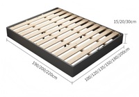 Vintage-Stil Massivholz-Leder-Doppelbett 1,8 Meter - Amerikanisches Luxusbett mit französischem Retro-Stil und weich gepolstertem Kopfteil