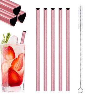 Pajita de Acero Inoxidable 304 en Forma de Corazón de 8.5 Pulgadas, Pajita Metálica Reutilizable para Restaurantes, Hogares y Bares - Product Image 3