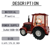 Akzeptable Anpassung Timer para navidad Red Truck Drive von Santa Spinning Christmas Snow Globe Lantern mit silbernem Glitzer