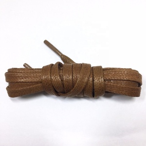 Commercio all'ingrosso piatte in cotone cerato lacci di 6mm di larghezza con punte di plastica coppia per scarpe di cuoio - Product Image 5
