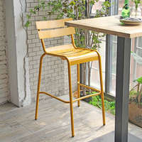 Haute qualité commerciale aluminium métal noir chaise tabourets de bar comptoir hauteur chaises de bar à vendre chaise de bar