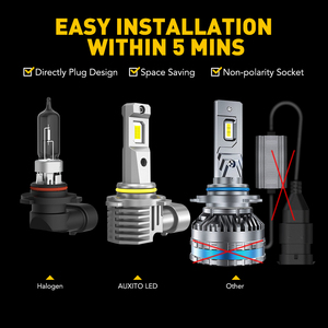 Auxito 9006 LED Headlight <b>Bulbs</b> Conversion Kit Low Beam Super <b>White</b> Lights Pack of 2 Adjustable Light <b>Bulb</b> - Product Image 2