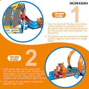 Juguete de Pista de Rieles para Armar 652-M9, 111 Piezas, <span class=keywords><strong>Coche</strong></span> Eléctrico de Riel con Catapulta de Gran Alcance, con Luces y Música - Product Image 2