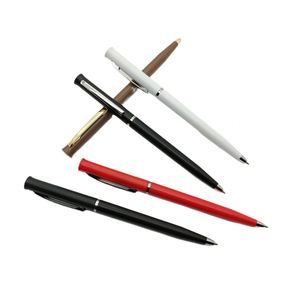 Slim Piano Lacquer Twist Metal Ballpoint <b>Pen</b> With Single Silver Ring Color Rotating Executive Signature <b>Pen</b> Custom Logo - Product Image 1