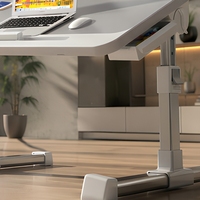 Bureau d'ordinateur portable pliable avec roulettes mobiles pour un déplacement facile, idéal pour canapé et lit - Solution de poste de travail efficace