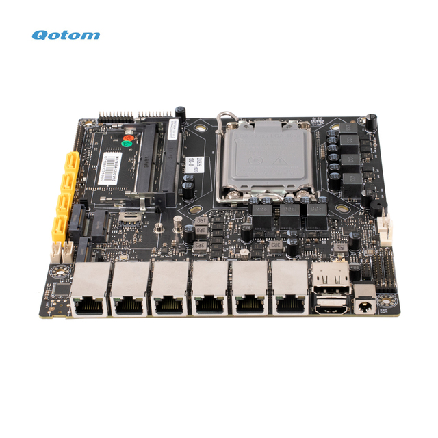 Qotom 12th Gen Alder Lake-S Processor 2*DDR4 3*M.2 4*SATA3.0 ITX Desktop PC Gaming Motherboards With 6 I225-V 2.5 Gigabit LAN