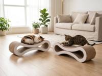 Griffoir pour chat en carton ondulé, forme d'arachide, antidérapant, protecteur de meubles pour animaux, durable et écologique pour la maison
