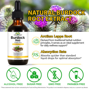 Gotas Líquidas de Raíz de Bardana SOLOTREE, Suplemento Dietético Herbal Natural, Tintura de Extracto de Raíz de Bardana para la Salud de la Piel de Mujeres y Hombres - Product Image 2