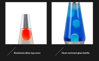 Lampe à lave en gros directement de l'usine, lampe de table à succès, veilleuse avec base argentée pour chambre à coucher, certifiée ETL, ampoule halogène en verre