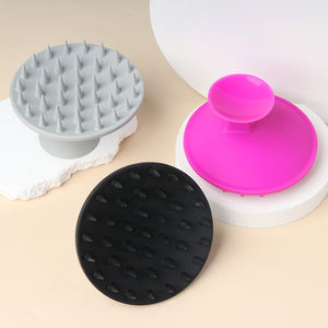 Customized Silicone <b>Soft</b> Touch Round Shampoo <b>Brush</b> with Meridian Massage Comb for Salon & Home Use <b>Hair</b> Washing - Product Image 1