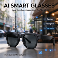 Lunettes Intelligentes IA avec Traduction Instantanée, Assistant Vocal, Haut-parleurs Doubles 13mm, Mains Libres pour Lunettes de Soleil, Reconnaissance d'Objets, Type-C