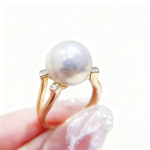 Base para Anillos de Plata S925 10756DIY con Cuentas Redondas de 10-12 mm, Accesorio de Joyería Dorado/Plateado para Anillos de Perlas - Product Image 5