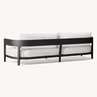 Canapé de jardin en alliage d'aluminium personnalisé en usine ensemble de meubles de patio hôtel villa avec table de foyer