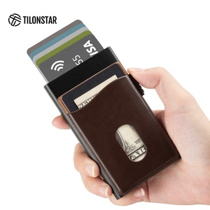 TILONSTAR TVC305 Newest Styles Designs Leather Credit <b>Card</b> Clip Men ID <b>Card</b> <b>Holder</b> Case Custom Aluminum Wallet <b>Card</b> <b>Holders</b> - Product Image 4