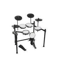 Ensemble de batterie électrique débutant professionnel batterie de Jazz en peau de maille portable avec têtes de batterie en caoutchouc pour la pratique à domicile