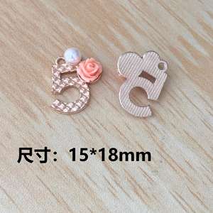 Noble Fashion kreatif elegan bunga mutiara Nomor 5 jimat logam campuran kerajinan tangan Diy aksesoris sampah Telepon Kasus dekorasi Laptop - Product Image 3