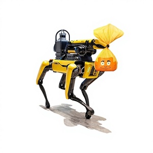 Bolsa amarilla para excremento de perro con cara de caricatura impresa en material plástico para la eliminación de desechos de mascotas. - Product Image 1