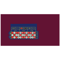 Tapis de roulette américain 0 00 en feutre de velours de casino, 1500*2600 mm, imperméable, ignifuge, impression personnalisée
