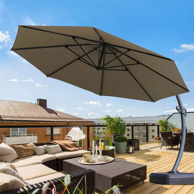 4m großer 13ft kommerzieller bananeni-aluminium-regenschirm sonnenschirm im freien roma freitragende regenschirm vintage patio-regenschirme