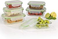 Boîte à lunch bento en verre borosilicate haute résistance, hermétique, résistante à la chaleur, pour aliments frais, avec couvercle, ustensiles de cuisine en plastique