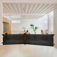 Barrière de sécurité pour bébé en PVC double face, porte plus large, robuste, barrière de sécurité rétractable pour bébé, installation par pression, barrière en maille solide pour bébé
