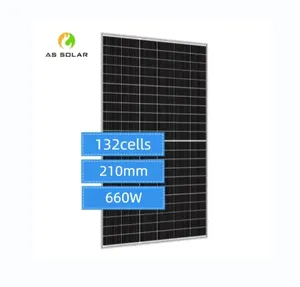 Approvisionnement direct d'usine chinoise 660Watts Mono Half Cut PERC PV Module haute efficacité 210mm 132 cellules Panneaux solaires