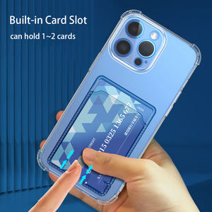 <span class=keywords><strong>Funda</strong></span> transparente para tarjetero para <span class=keywords><strong>iPhone</strong></span> 15 Pro 16 14 11 12 13 Pro Max <span class=keywords><strong>SE</strong></span> <span class=keywords><strong>2020</strong></span> 7 8 Plus, <span class=keywords><strong>funda</strong></span> trasera suave de TPU a prueba de golpes - Product Image 5