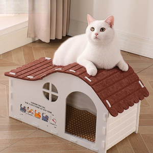 Cave pour chat en feutre polyester de qualité supérieure – Lit pour chat pliable et résistant aux griffures pour chatons et chats de grande taille - Product Image 2