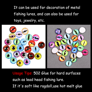 8mm-14mm plastique tête de gabarit leurre yeux multicolore verre Cabochon yeux pêche en mer accessoire de bricolage pour jouets et bijoux - Product Image 6