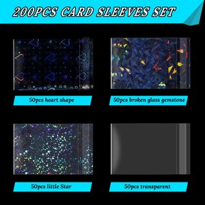 HCT Kpop Holographic Little Star Heart Glass đá quý trong suốt Laser nhấp nháy Thẻ Tay Áo photocard niêm phong thẻ tay áo - Product Image 4