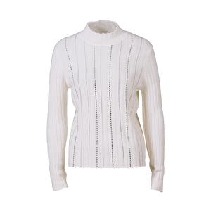 Suéter de <span class=keywords><strong>lana</strong></span> de Invierno para <span class=keywords><strong>mujer</strong></span> personalizado más popular, Tops de punto finos bordados de <span class=keywords><strong>cuello</strong></span> <span class=keywords><strong>alto</strong></span> informales - Product Image 2