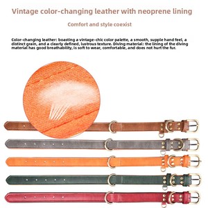Nuevo <span class=keywords><strong>Collar</strong></span> de Perro Ajustable de Cuero Italiano Genuino, Moderno, Sólido, Liso y Duradero - Product Image 4