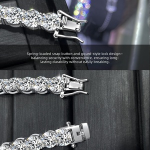 VVS1 <strong>D</strong> Color Moissanite Tennis <strong>Necklace</strong> for Men Women S925 Sterling Silver Iced Out Diamond Link Chain Diamond Tester Passed GRA - Product Image 4