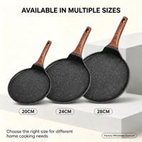 Poêle à crêpes antiadhésive en aluminium moulé sous pression, poêle plate multi-tailles pour cuisinière, usage domestique et professionnel, vente en gros