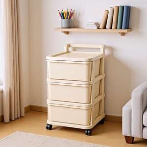 Estante de almacenamiento de plástico multicapa, <span class=keywords><strong>carrito</strong></span> móvil pequeño <span class=keywords><strong>para</strong></span> aperitivos y juguetes, suministros <span class=keywords><strong>para</strong></span> bebés, <span class=keywords><strong>organizador</strong></span> de ropa - Product Image 4
