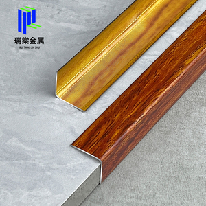 Profilé de sol en aluminium en forme de L, <span class=keywords><strong>finition</strong></span> grain de bois, bande de bordure <span class=keywords><strong>d</strong></span>'<span class=keywords><strong>angle</strong></span> droit en forme de 7, barre de moquette pour revêtements de sol stratifiés, carrelés et vinyle - Product Image 5
