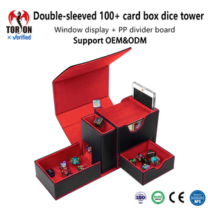    Boîte de rangement pour cartes en cuir PU à fermeture magnétique, chargement latéral, avec tour de dés pour Commander MTG - Product Image 1