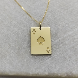 <span class=keywords><strong>Oro</strong></span> 18k placcato <span class=keywords><strong>asso</strong></span> di picche collana di Poker con ciondolo di carte da gioco Charm <span class=keywords><strong>oro</strong></span> portafortuna gioielli di buona fortuna - Product Image 2