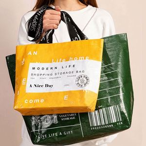 <b>Top</b> Quality Custom Digital Printing Design Large Capacity Waterproof Laminated Pp Woven Tyvek Tote Shopping Bags - Product Image 4