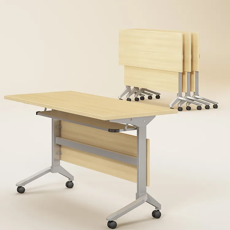 最新の折りたたみ式Mdfメタルレッグデザインイベントテーブル会議テーブル可動トレーニングテーブル