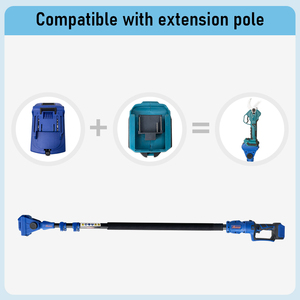 Sécateur télescopique pliant professionnel au lithium 21V avec poignée antidérapante en caoutchouc/plastique pour l'élagage industriel et le bricolage - Product Image 5