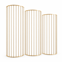 Support de toile de fond de mariage en fer de style nouveau et pièce décorative pour zone d'accueil avec écran en fer courbé BR-BJ0074