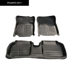 Vente flash - Tapis de sol de voiture en <span class=keywords><strong>EVA</strong></span> 5D antidérapants et imperméables, motif à carreaux, ensemble complet de 3 pièces, accessoires intérieurs pour Picanto - Product Image 1