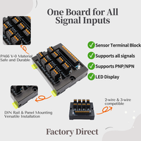 Module de relais 8 canaux AOSI, borne de capteur HPM08D-01-8, indicateur LED, montage sur rail DIN, connecteur de contrôle de signal industriel