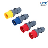 Connecteur de prise industrielle étanche HFE bleu IP67 63A 2P+E 3 4 5 broches CE 220V Modèle HFN-2332 Usine source professionnelle